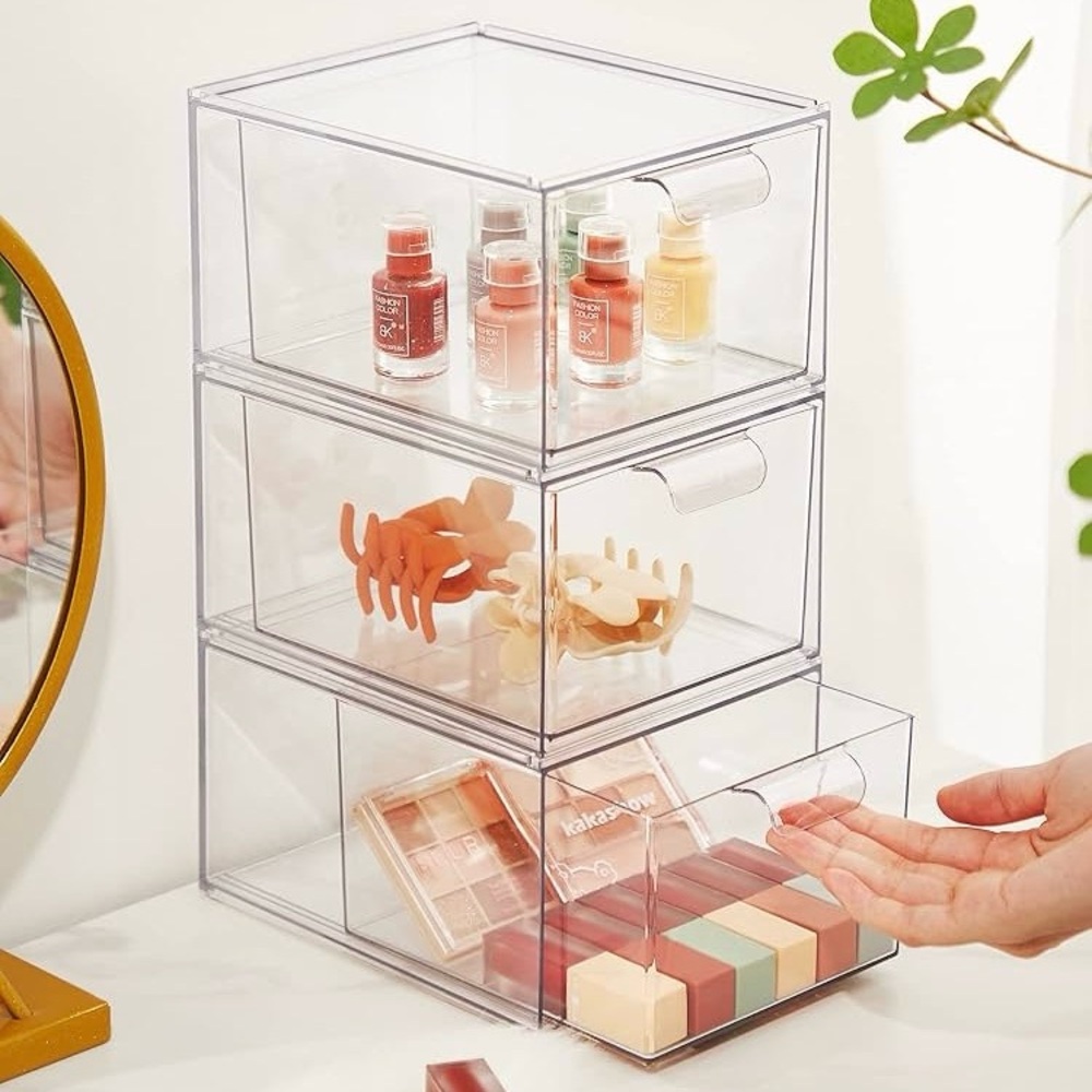 Clear Acrylic 3-Drawer Storage Unit/Organizer for Makeup, Stationary, Kitchen